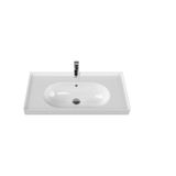 Turkuaz Seramik 80x45 cm Turkuaz Ceratyle Arya Etajer Uyumlu Damlalıklı Lavabo