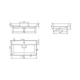 Turkuaz Seramik Cerastyle Sharp 80 cm Etajerli Lavabo