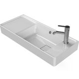 Turkuaz Seramik Sharp 80X35 cm Etajerli Lavabo