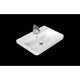 Turkuaz Seramik Turkuaz Cerastyle Luna 65*46 cm Etajerli Damlalıklı Lavabo - Beyaz
