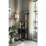 Turkuaz TR969 Antrasit Corner Kedi Katlı Tırmalama Kedi Oyun Evi