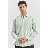 Turkuaz Uzun Kollu Gofreli Biyeli %100 Pamuk Casual Slim Fit Dar Kesim Gömlek 1004240247
