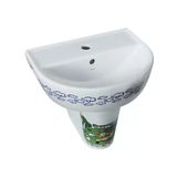 Turkuaz Yumurcak Banyo Lavabo Yarım Ayak 35X45 Cm