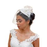 Turkuaz(125),Gelin Kep, Vualet, Şapka, Nikah Ve Dış Çekim Şapka, Beyaz