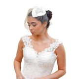 Turkuaz(235) Gelin Kep, Vualet, Şapka, Nikah Ve Dış Çekim Şapka Beyaz