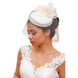 Turkuaz(238) Gelin Kep, Vualet, Şapka, Nikah Ve Dış Çekim Şapka Beyaz