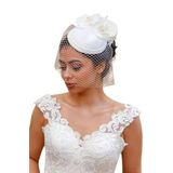 Turkuaz(239) Gelin Kep, Vualet, Şapka, Nikah Ve Dış Çekim Şapka Beyaz