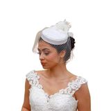Turkuaz(241) Gelin Kep, Vualet, Şapka, Nikah Ve Dış Çekim Şapka Beyaz