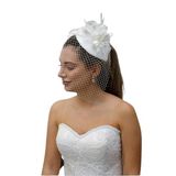 Turkuaz(264) Gelin Kep/Gelin Vualet/Düğün Nikah İnci Tül Beyaz Şapka Beyaz