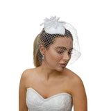 Turkuaz(485) Gelin Kep/Gelin Vualet/Düğün Nikah Taş Tül Beyaz Şapka Beyaz Standart