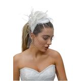 Turkuaz(496) Gelin Kep/Gelin Vualet/Düğün Nikah Taş Otriş Beyaz Şapka Beyaz Standart