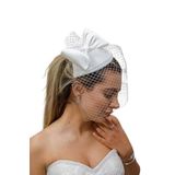 Turkuaz(497) Gelin Kep/Gelin Vualet/Düğün Nikah Beyaz Fiyonk Şapka Beyaz Standart