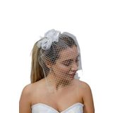 Turkuaz(525) Gelin Saç Aksesuarı/Nikah Düğün Taş Çiçek Beyaz Taç Beyaz