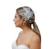 Turkuaz(588) Gelin Saç Aksesuarı/Nikah Düğün Beyaz Taş Otriş İnci Saç Aksesuarı Beyaz Tek Ebat