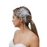 Turkuaz(589) Gelin Saç Aksesuarı/Nikah Düğün İnci Otriş Beyaz Saç Aksesuarı Beyaz Tek Ebat