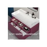 TURKUAZSERAMİK Turkuaz Cerastyle Sharp Etajer Uyumlu Lavabo Damlalıklı 100*48 Cm