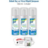 Turmepa Bebek Saç ve Vücut Köpük Şampuanı 150 ml 3 Adet ve Rosıe - 1 - 5 Yaş - Beyaz