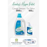 Turmepa Sıvı Sabun 500 Ml, Çamaşır Deterjanı 2 Lt ve Çamaşır Sulu Yüzey Temizlik 100'LÜ