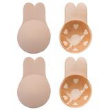 TURMIN Straplez Yapışkanlı Sütyen, Push Up Bra Backless Görünmez Sütyen Kendinden Yapışkanlı Silikon Nipel Kapak Kadınlar için Balo Önlükleri, Gelinlik, 2 Çift