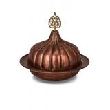 Turna Bakır TURNA9058-3 30 cm Paşaçadırı Oksit El Dövme Yuvarlak Sunum Tabağı