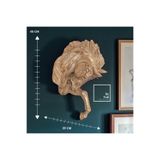 Turner At Figürlü Dekoratif Duvar Aksesuarı, Polyester At Heykeli, Lüks Ev ve Ofis Duvar Dekoru Krem Eskitme Bronz 45 x 25