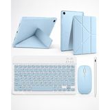Turotto Galaxy Tab S11 SM-X730 Ile Uyumlu Standlı Kılıf Dokunmatik Kalem ve Klavye Mouse Set - Turkuaz