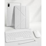 Turotto Galaxy Tab S11 Ultra Sm- X930 Ile Uyumlu Standlı Kılıf Dokunmatik Kalem ve Klavye Mouse Set - Gri