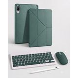 Turotto Galaxy Tab S11 Ultra Sm- X930 Ile Uyumlu Standlı Kılıf Dokunmatik Kalem ve Klavye Mouse Set - Haki