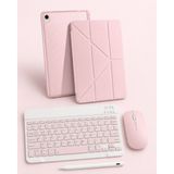 Turotto Galaxy Tab S11 Ultra Sm- X930 Ile Uyumlu Standlı Kılıf Dokunmatik Kalem ve Klavye Mouse Set - Pembe