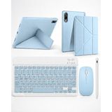 Turotto Galaxy Tab S11 Ultra Sm- X930 Ile Uyumlu Standlı Kılıf Dokunmatik Kalem ve Klavye Mouse Set - Turkuaz