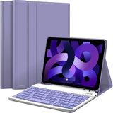 Turotto S7 Plus / S8 Plus / S9 Plus / S9 Fe Plus 12.4 Inç / S10 Plus 12.4 Inç Bluetooth Klavyeli Kalem Bölmeli Manyetik Standlı Tablet Kılıfı Lavanta
