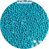 Turquaz Mavi Renk 4 Mm Yaklaşık 660 Adet / 60 Gram Cam Boncuk Oya Yazma Bileklik Ve Kolye