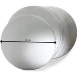 Turta Mendili / Pasta Altlığı Gümüş Yuvarlak 32 cm 10 adet