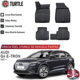 Turtle Audi Q4 E-Tron 2021-2026 Uyumlu 3D Havuzlu Oto Paspas - Siyah