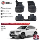 Turtle Bmw Ix1 (U11) 2022-2026 Uyumlu 3D Havuzlu Oto Paspas - Siyah