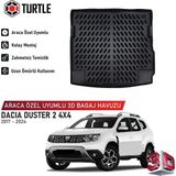 Turtle Dacia Duster (Ii) 4x4 2017-2024 Uyumlu 3D Havuzlu Bagaj Havuzu