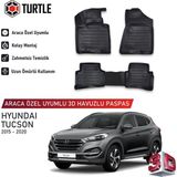 Turtle Hyundai Tucson (Tl) 2016-2021 Uyumlu 3D Havuzlu Oto Paspas - Siyah
