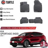 Turtle Kia Sportage (Nq5) 2022-2026 Uyumlu 3D Havuzlu Oto Paspas - Siyah