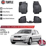 Turtle Opel Astra G 1998-2004 Uyumlu 3D Havuzlu Oto Paspas - Siyah