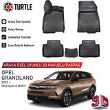 Turtle Opel Grandland (Mhev) Hybrid 2024-2026 Uyumlu 3D Havuzlu Oto Paspas - Siyah