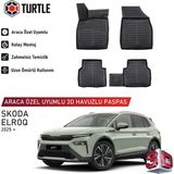 Turtle Skoda Elroq 2025-2026 Uyumlu 3D Havuzlu Oto Paspas - Siyah