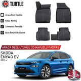 Turtle Skoda Enyaq Iv 2020-2026 Uyumlu 3D Havuzlu Oto Paspas - Siyah