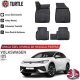 Turtle Volkswagen Id.5 2021-2026 Uyumlu 3D Havuzlu Oto Paspas - Siyah