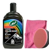 Turtle Wax Jet Black Renkli Cila Siyah 500 Ml + Pasta cila Süngeri + 3 Bez