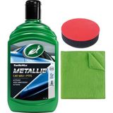 Turtle Wax Metalik Cila ve PTFE Katkılı Boya Koruyucu 500 ml - Kristal Parlaklık ve Ultra Koruma + Mikrofiber Bez + Cila Süngeri