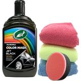 Turtle Wax Renkli Cila Siyah Boya Koruyucu Parlatıcı Temizleyici 500 ml + 3 Adet Mikrofiber Bez + Cila Süngeri