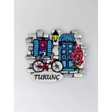 Turunç Polyester Kabartmalı Magnet 7X6,5Cm Şehir Magneti Dekoratif Hediyelik Buzdolabı Süsü(Kod:1288)