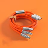 Turuncu 100/120w 3 In 1 Şarj Kablosu 120cm Mikro Usb/tip-c Çoklu Usb Cep Telefonu Şarj Kabloları Xiaomi Huawei Samsung İçin Turuncu