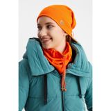 Turuncu 3U Bır Arada Balikci Style Bere +Ipli Bere + Boyunluk Hafif, 100 Pamuklu Kislik Set