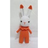 Turuncu Beyaz Miniş Tavşan Uyku Arkadaşı Amigurumi Organik Oyuncak